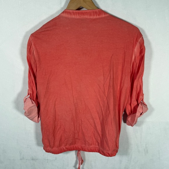 Venti6 Coral Pink Rhinestone Embellished Button up Shirt Sz S Italy YTK festival - Picture 4 of 6